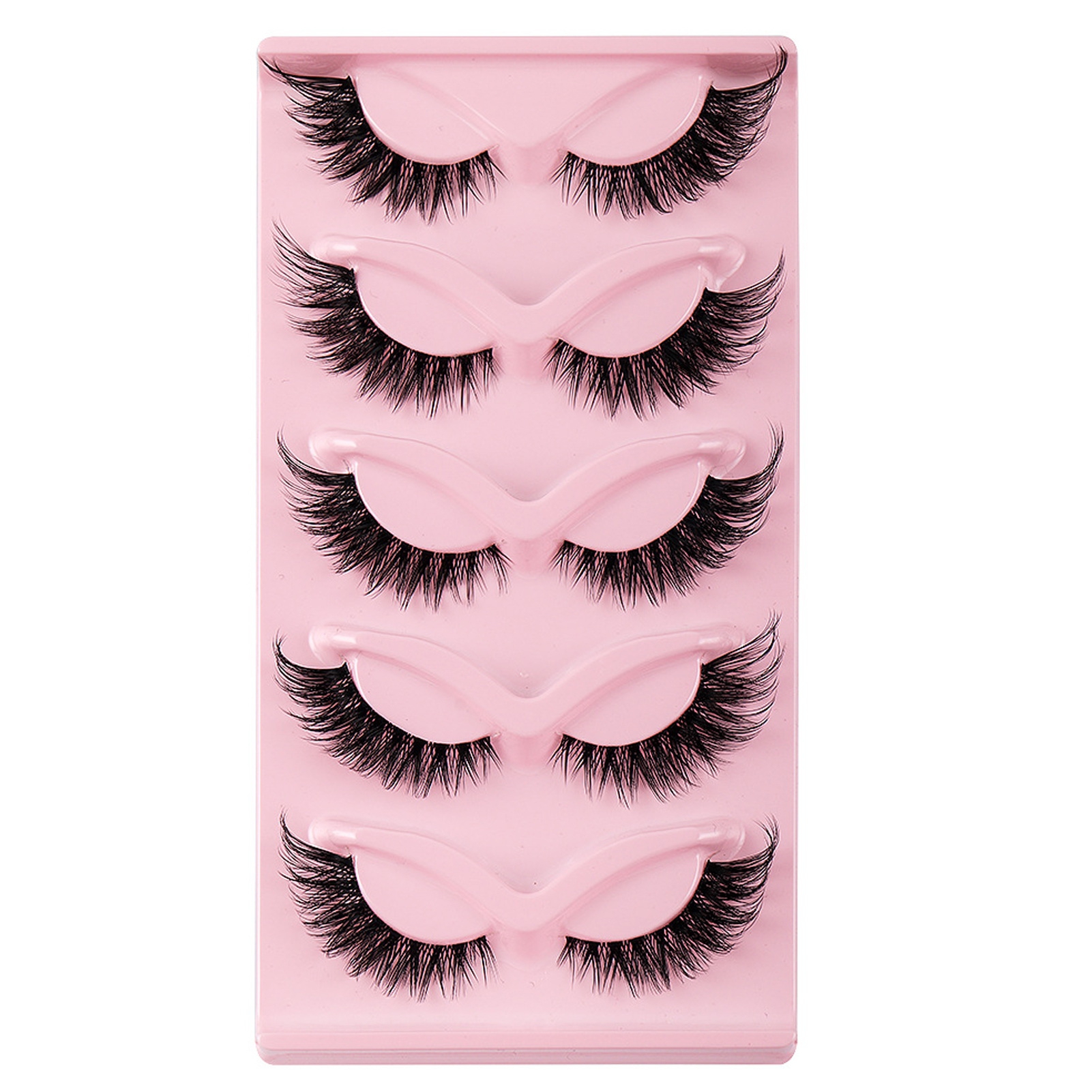 Trayknick Natural Looking False Eyelashes 3d Effect Fake Eyelashes 5 Pairs Lashes Natural 3d Effect Easy to Use Charming Dense Curly Simulated Makeup